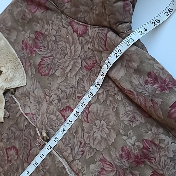 Coldwater Creek Faux Suede Jacket Floral Print Fur Lined Womens Size Extra Large - Picture 11 of 15